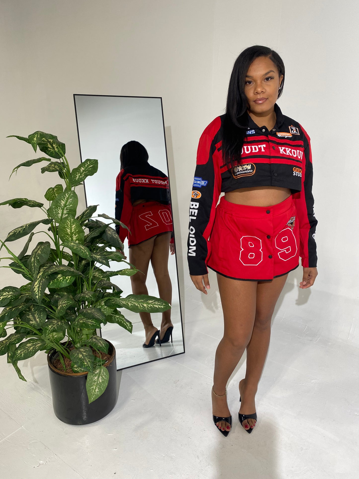 Ride or Die Jacket/2 Piece Set-Red